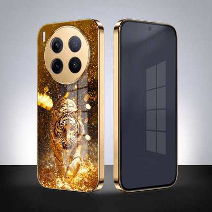 Vivo X300 Pro 5G Luxury Tiger Gold Electroplated Glass Phone Back Case