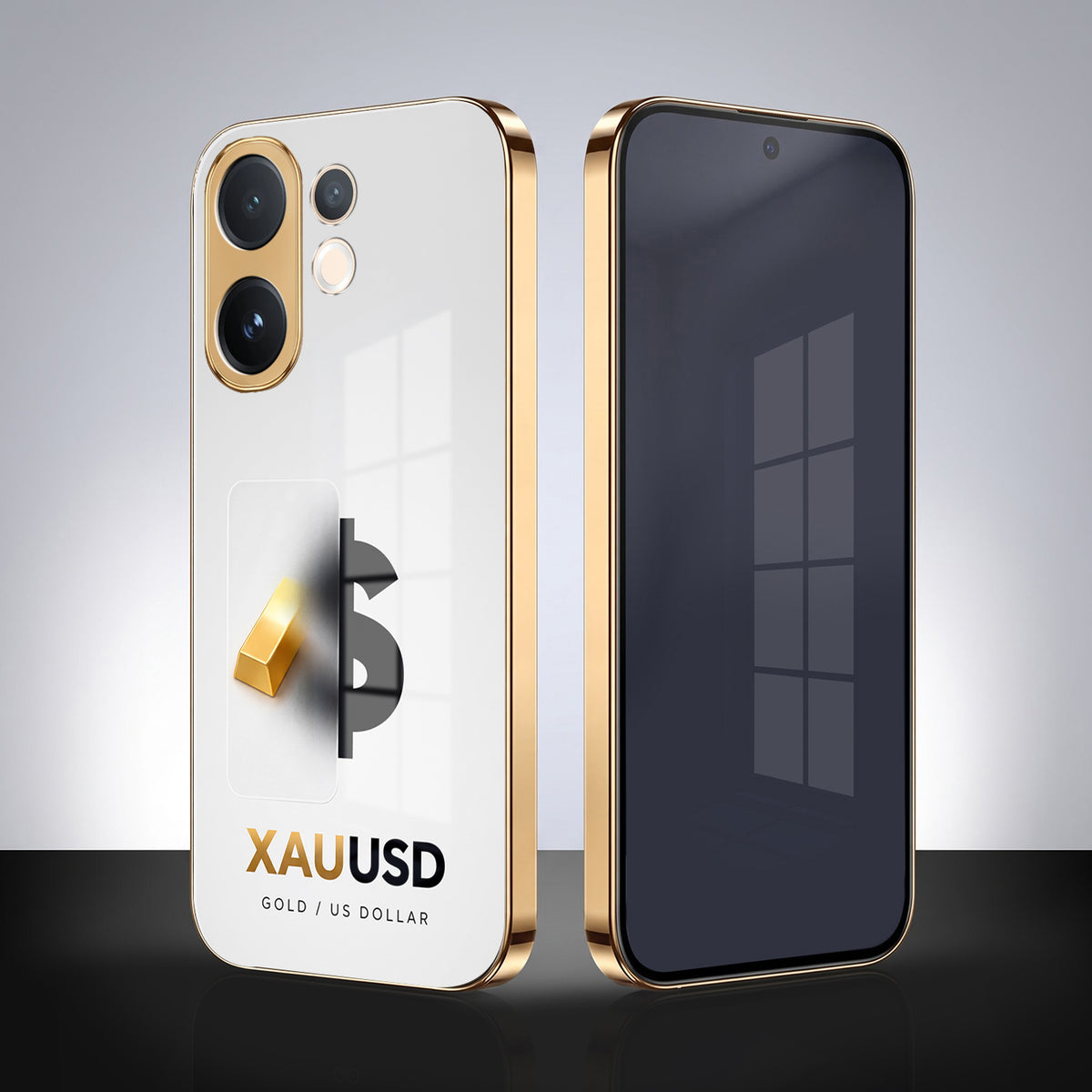 Vivo V60 5G Luxury XAU/USD Gold Electroplated Glass Phone Back Case