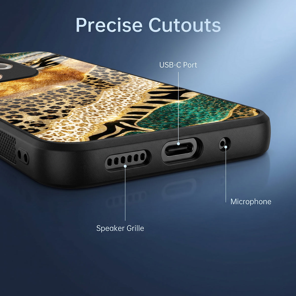 Oppo A5 Pro 5G Golden Leopard Acrylic Glass Back Case