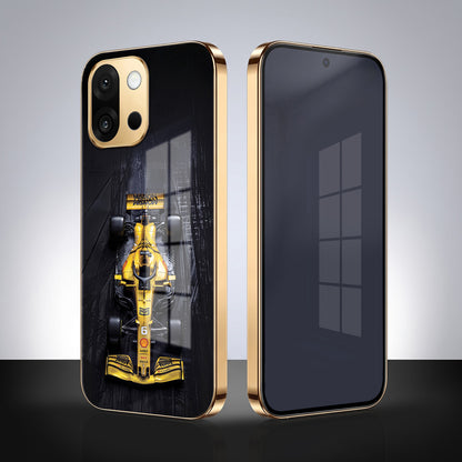 OnePlus 13s 5G F1 Racing Car Gold Electroplated Glass Phone Back Case