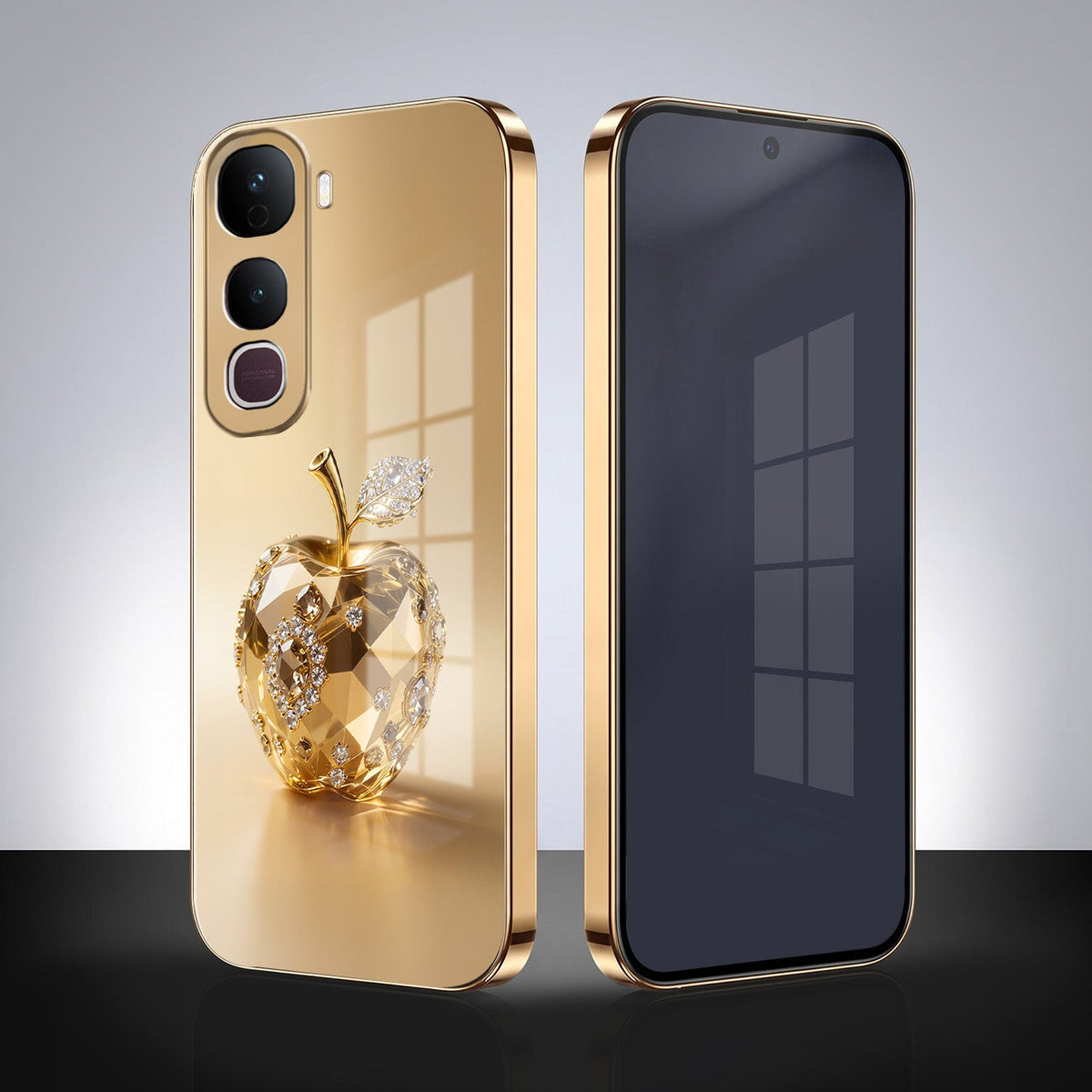 Vivo Y400 Pro 5G Golden Apple Gold Electroplated Glass Phone Back Case