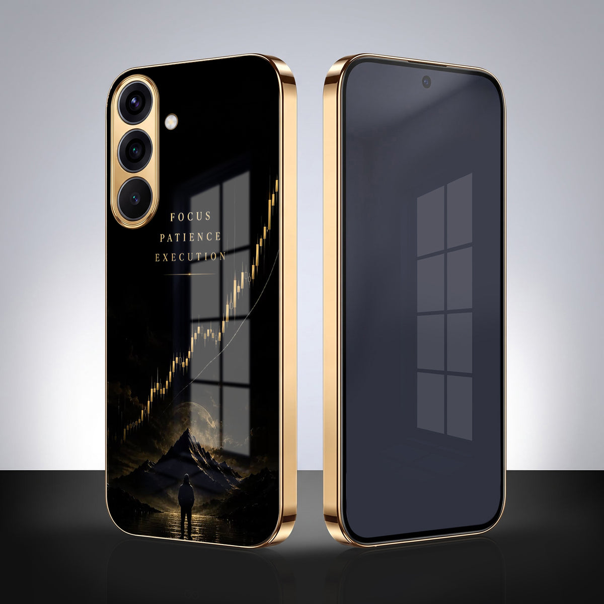 Samsung Galaxy A56 5G Trading Candles Gold Electroplated Glass Phone Back Case