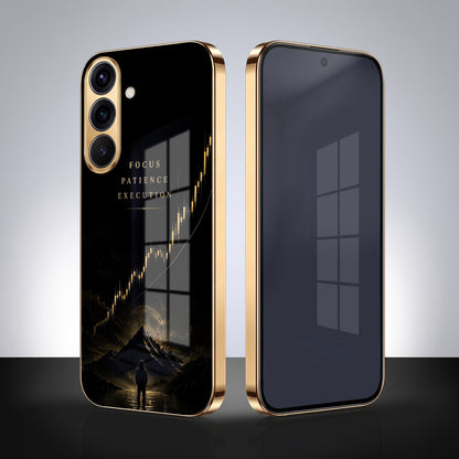 Samsung Galaxy A56 5G Trading Candles Gold Electroplated Glass Phone Back Case