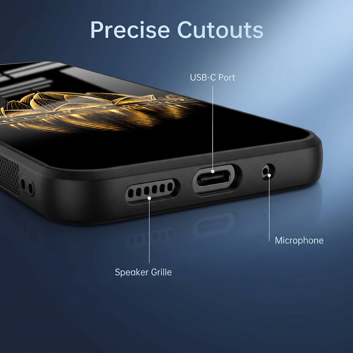 Vivo V60 5G Premium Acrylic Shockproof Glass Back Case (Golden Lotus)