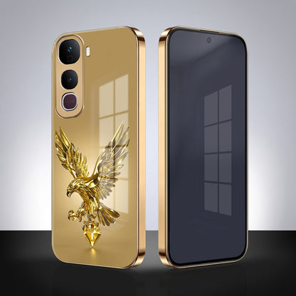 Vivo Y400 Pro 5G Golden Eagle Gold Electroplated Glass Phone Back Case