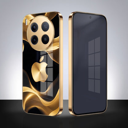 Vivo X300 Pro 5G Luxury Wave Gold Electroplated Glass Phone Back Case