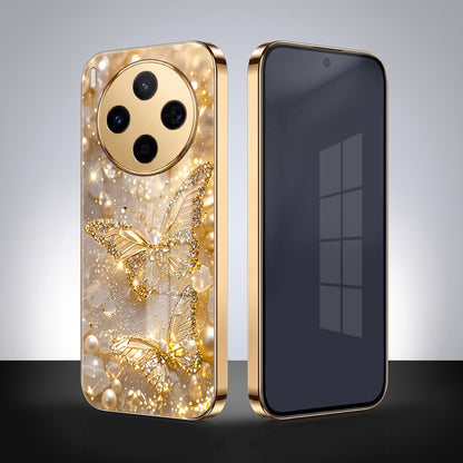 Vivo X300 5G Golden Butterfly Gold Electroplated Glass Phone Back Case