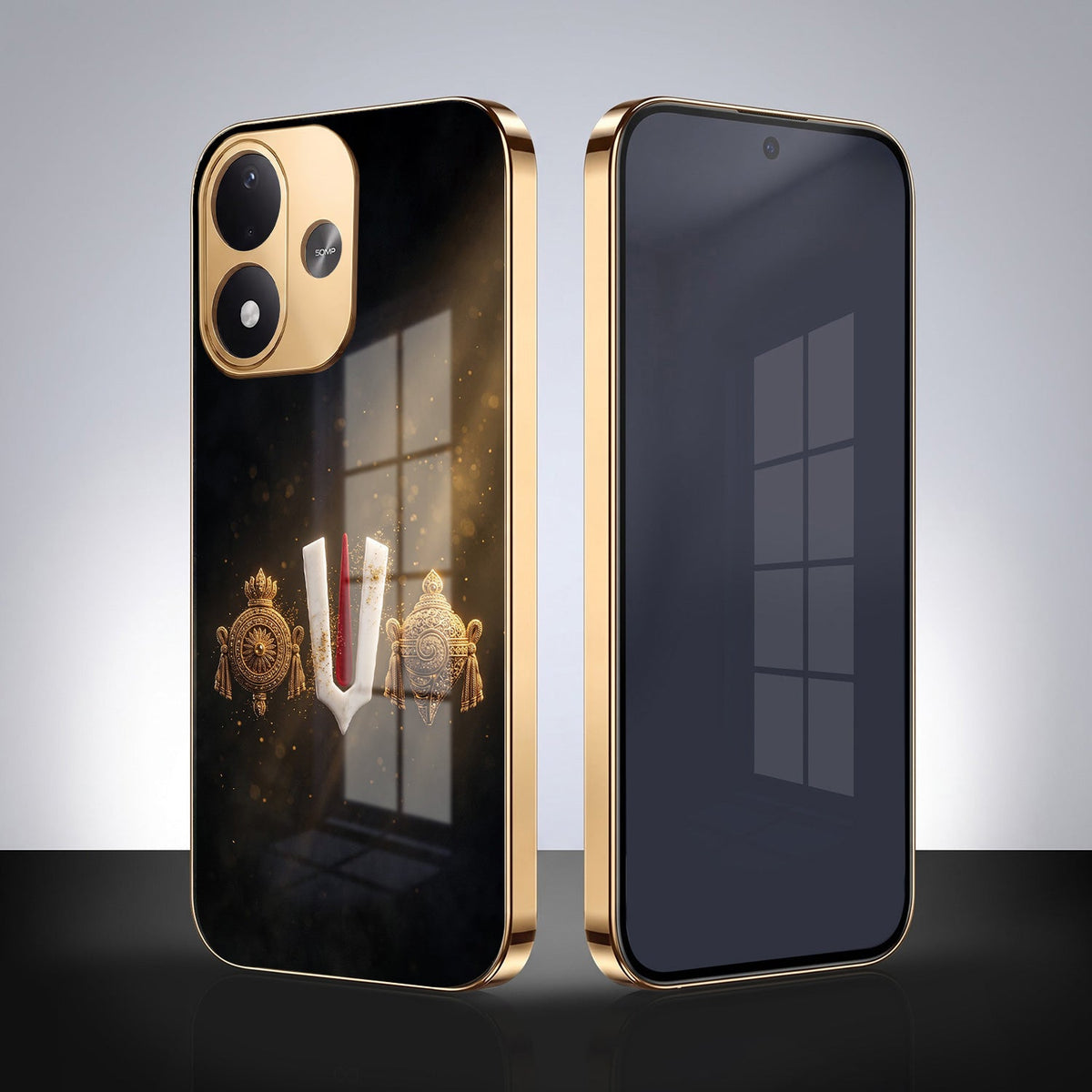 Redmi Note 17 5G Royal Heritage Edition Gold Electroplated Glass Phone Back Case