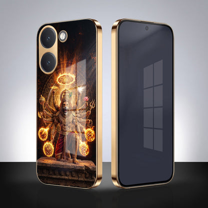 Poco X8 Pro 5G Lord Narasimha Gold Electroplated Glass Phone Back Case