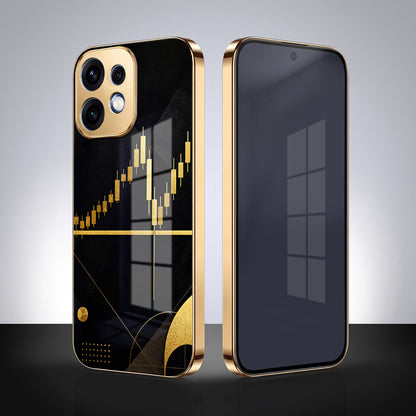 Oppo Reno 16 5G Trading Candles Gold Electroplated Glass Phone Back Case