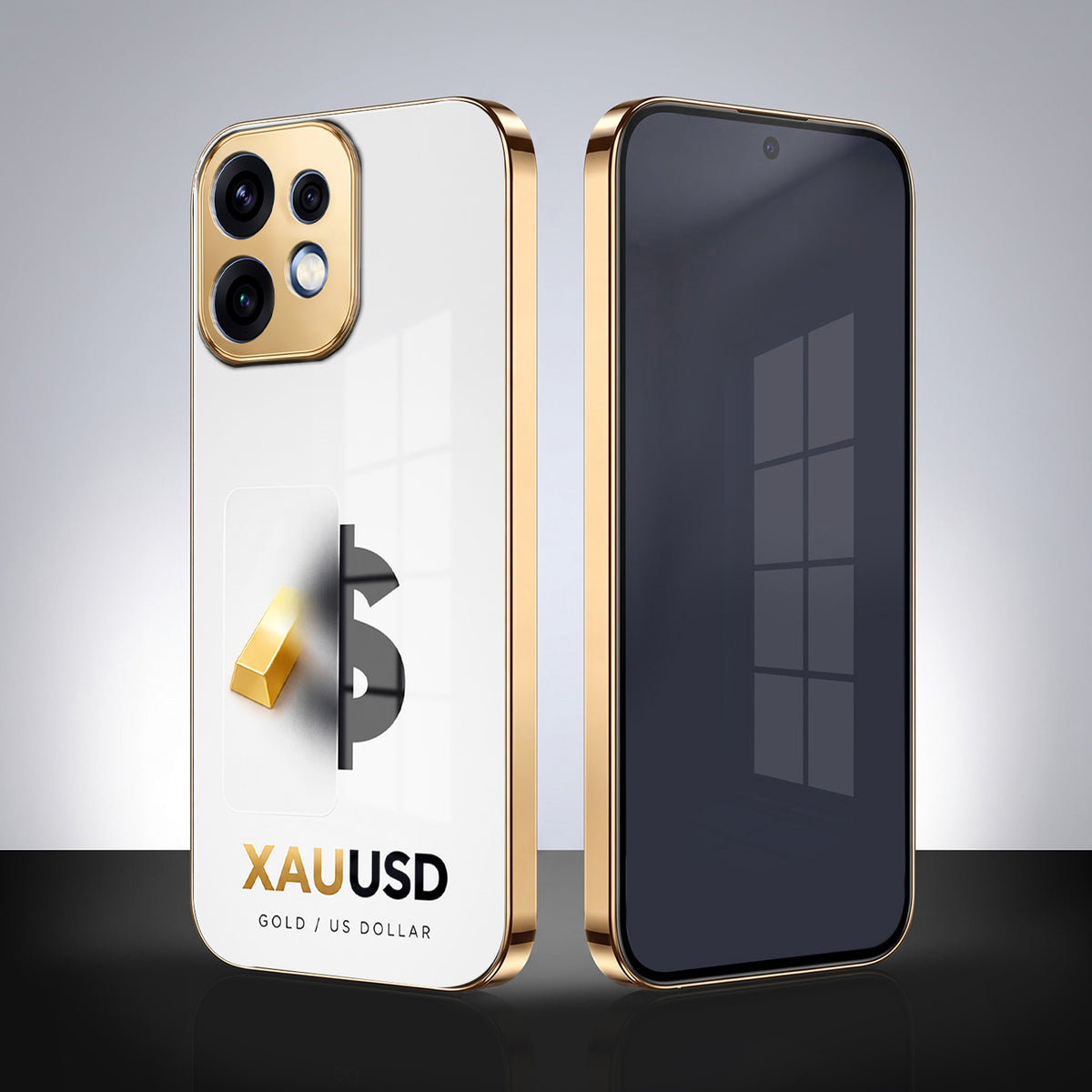 Oppo Reno 16 5G Luxury XAU/USD Gold Electroplated Glass Phone Back Case
