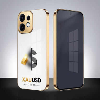 Oppo Reno 16 5G Luxury XAU/USD Gold Electroplated Glass Phone Back Case