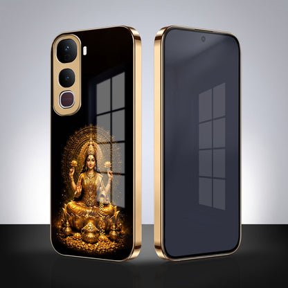 Vivo Y400 Pro 5G Golden Maa Lakshmi Gold Electroplated Glass Phone Back Case