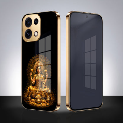 Oppo Reno 16C 5G  Golden Maa Lakshmi Gold Electroplated Glass Phone Back Case