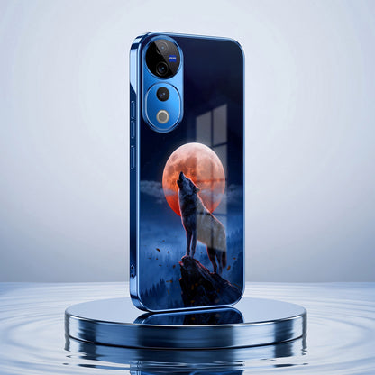 Vivo V40 Pro 5G Lunar Wolf Blue Electroplated Glass Phone Back Case