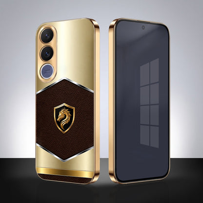 Vivo V70 FE 5G Dragon Crest Gold Electroplated Glass Phone Back Case