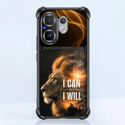 Vivo V60 5G Rise of the King Dual-Tone Transparent Black Airbags Case