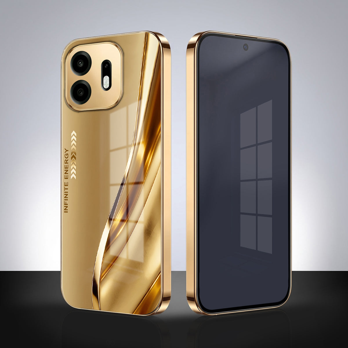 OnePlus N6 5G Luxury Infinity Energy Gold Electroplated Glass Phone Case