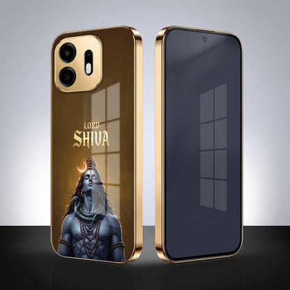OnePlus N6 5G Lord Shiva Gold Electroplated Glass Phone Back Case