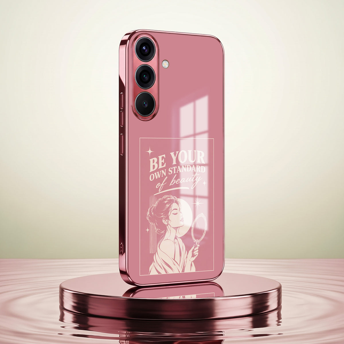 Samsung Galaxy A36 5G Luxury Aesthetic Girl Pink Electroplated Glass Phone Back Case