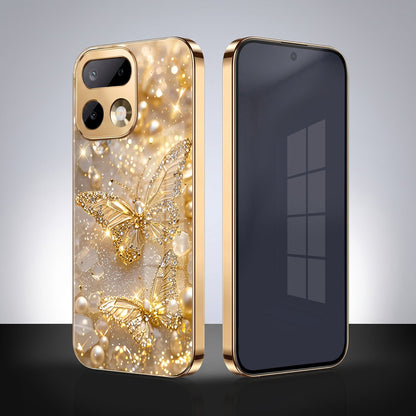 Realme 16 Pro+ 5G Golden Butterfly Gold Electroplated Glass Phone Back Case