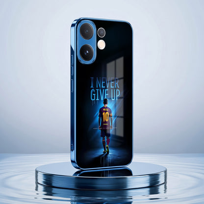 Vivo V60 5G Never Give Up Blue Electroplated Glass Phone Back Case