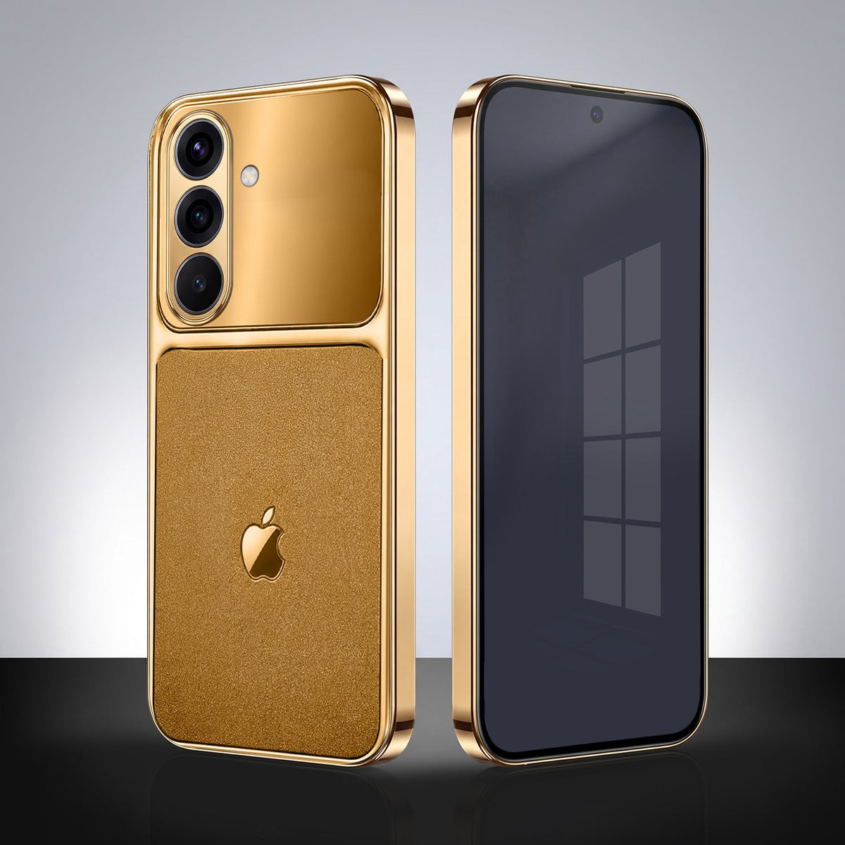 Samsung Galaxy A36 5G Royal Touch Apple Gold Electroplated Glass Phone Back Case