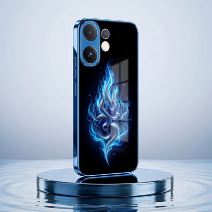 Vivo V60 5G Blue Flame OM Blue Electroplated Glass Phone Back Case