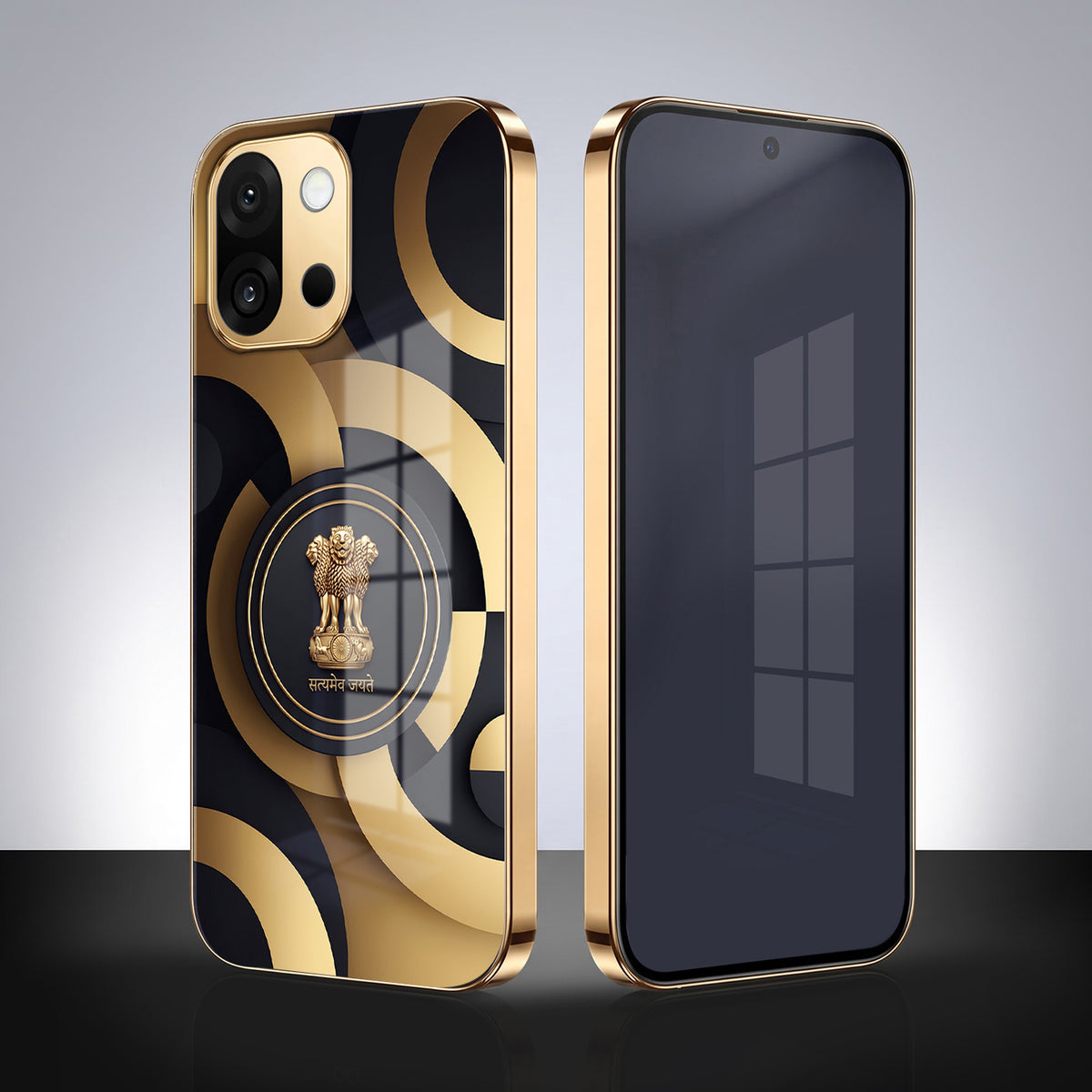OnePlus 13s 5G Royal Emblem Gold Electroplated Glass Phone Back Case