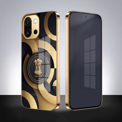 OnePlus 13s 5G Royal Emblem Gold Electroplated Glass Phone Back Case