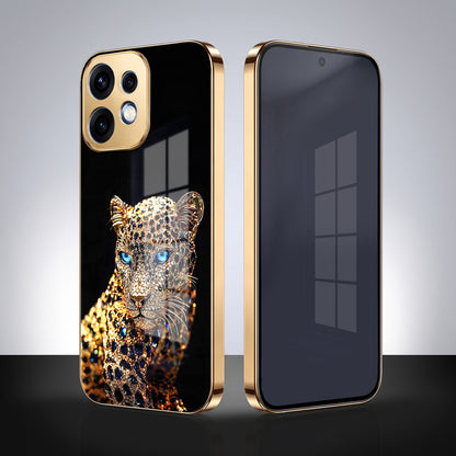 Oppo Reno 16 5G Panther Gold Electroplated Glass Phone Back Case