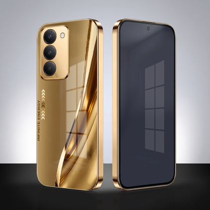 Redmi 15 5G Luxury Infinity Energy Gold Electroplated Glass Phone Case