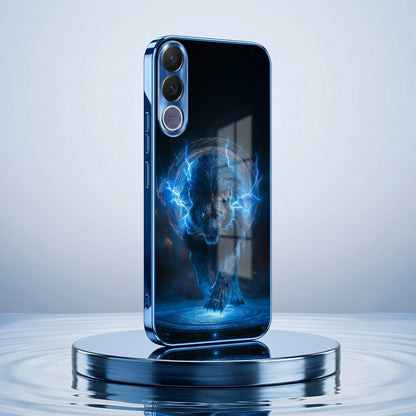 Vivo V70 FE 5G Thunder Titan Lion Blue Electroplated Glass Phone Back Case