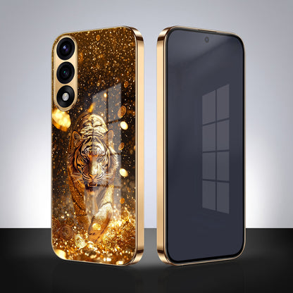 Oneplus Nord 5 5G Luxury Tiger Gold Electroplated Glass Phone Back Case