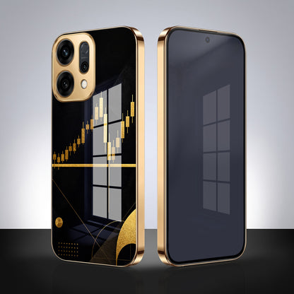 Oppo Reno 14 5G Trading Candles Gold Electroplated Glass Case