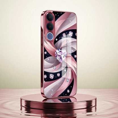 Vivo V70 FE 5G Diamond Glam Pink Electroplated Glass Phone Back Case