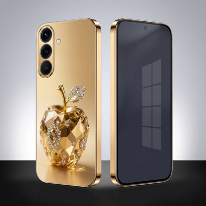 Samsung Galaxy A36 5G Golden Apple Gold Electroplated Glass Phone Back Case