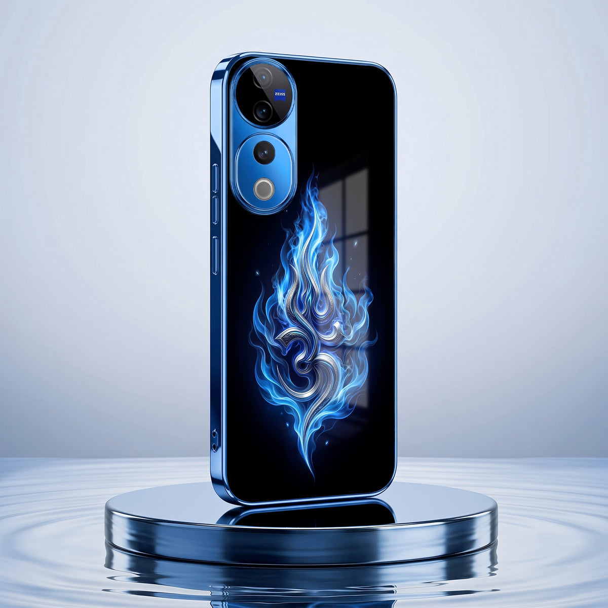 Vivo V40 Pro 5G Blue Flame OM Blue Electroplated Glass Phone Back Case