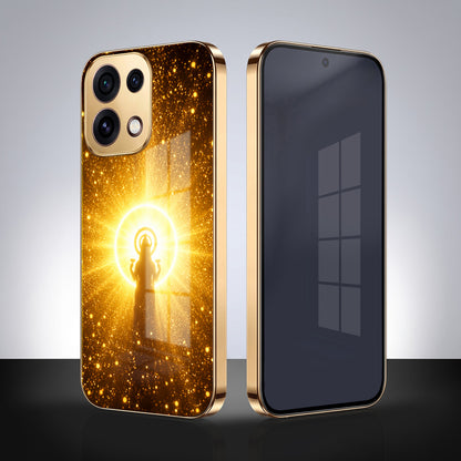 Oppo Reno 16C 5G Lakshmi Sacred Gold Electroplated Glass Phone Back Case