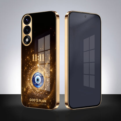 OnePlus Nord 5 5G God’s Plan Evil Eye Gold Electroplated Glass Phone Back Case