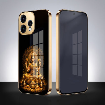 Oppo Reno 15 5G Golden Maa Lakshmi Gold Electroplated Glass Phone Back Case