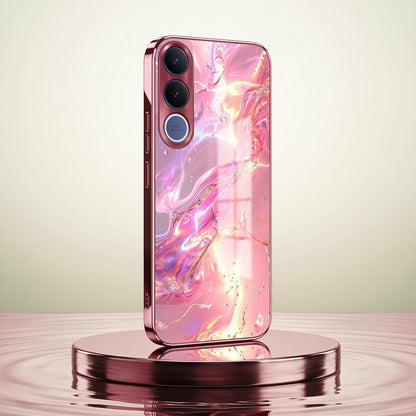 Vivo V70 FE 5G Pearl Aurora Pink Electroplated Glass Phone Back Case