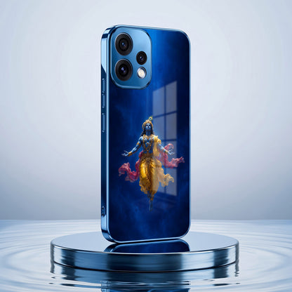 Oppo Reno 15 5G Lord Krishna Blue Electroplated Glass Phone Back Case