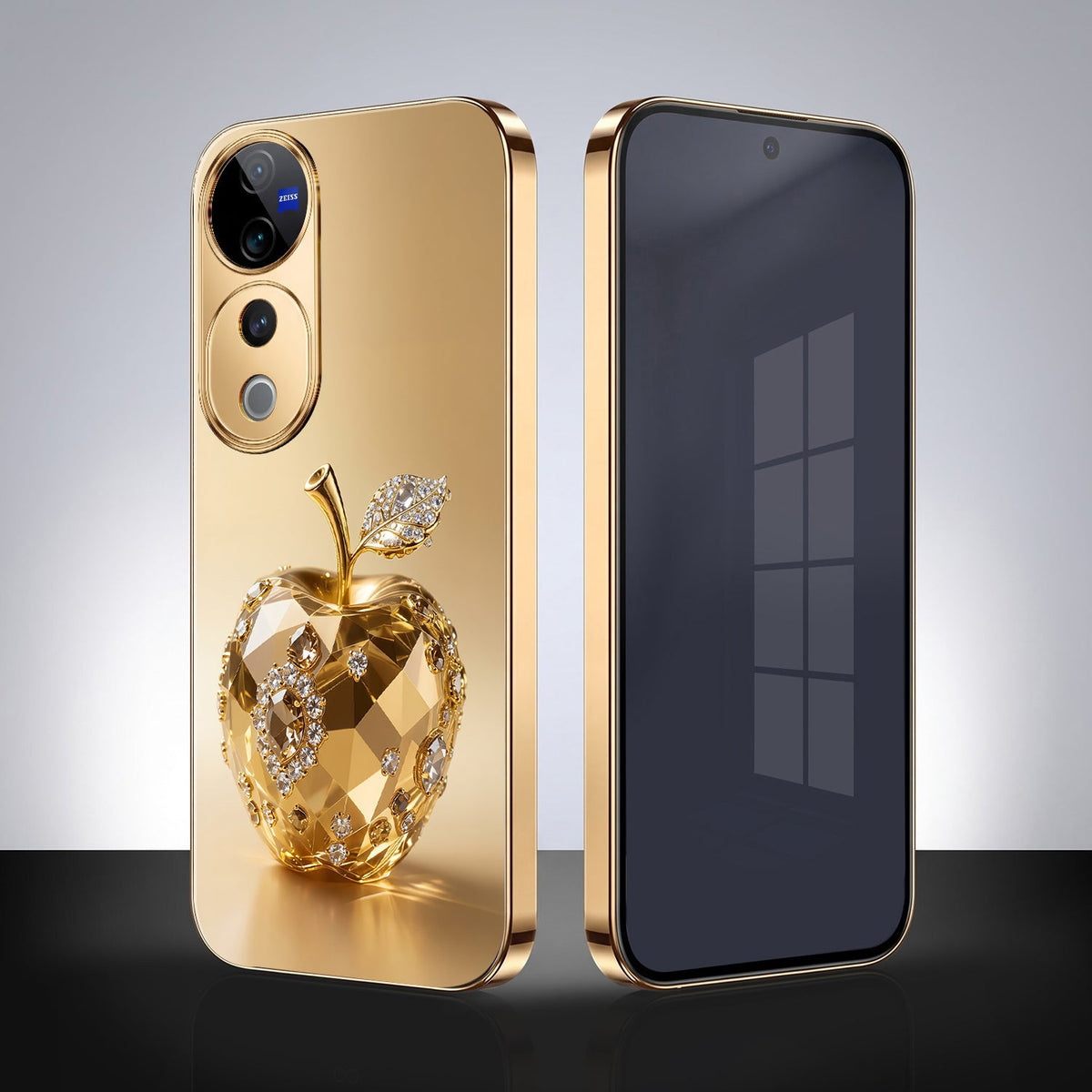 Vivo V40 Pro 5G Golden Apple Gold Electroplated Glass Phone Back Case