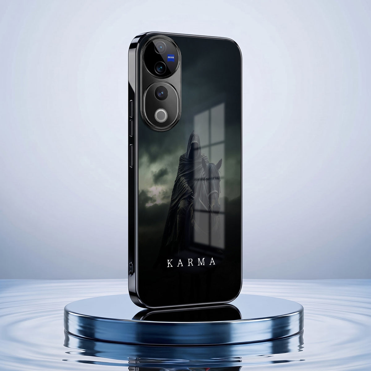 Vivo V40 Pro 5G Karma Black Electroplated Glass Phone Back Case