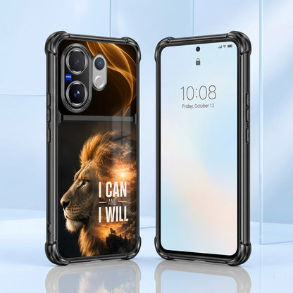Vivo V60 5G Rise of the King Dual-Tone Transparent Black Airbags Case