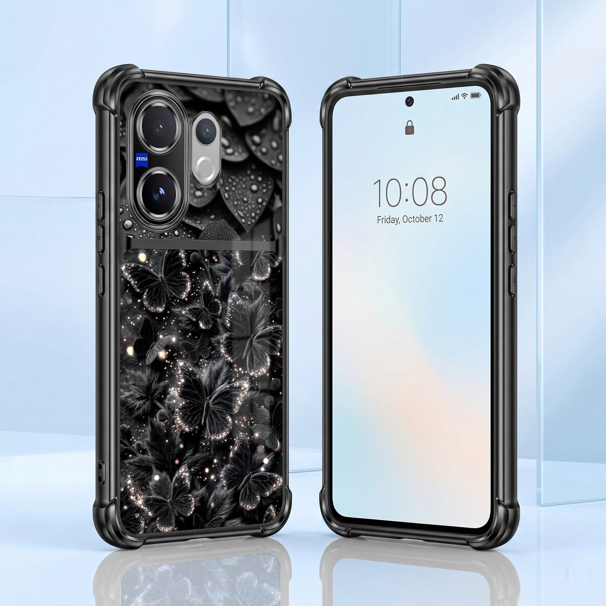 Vivo V60 5G Noir Butterfly Dual-Tone Transparent Airbags Case