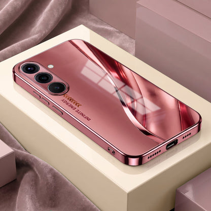 Samsung Galaxy A56 5G Luxury Infinity Energy Pink Electroplated Glass Phone Back Case