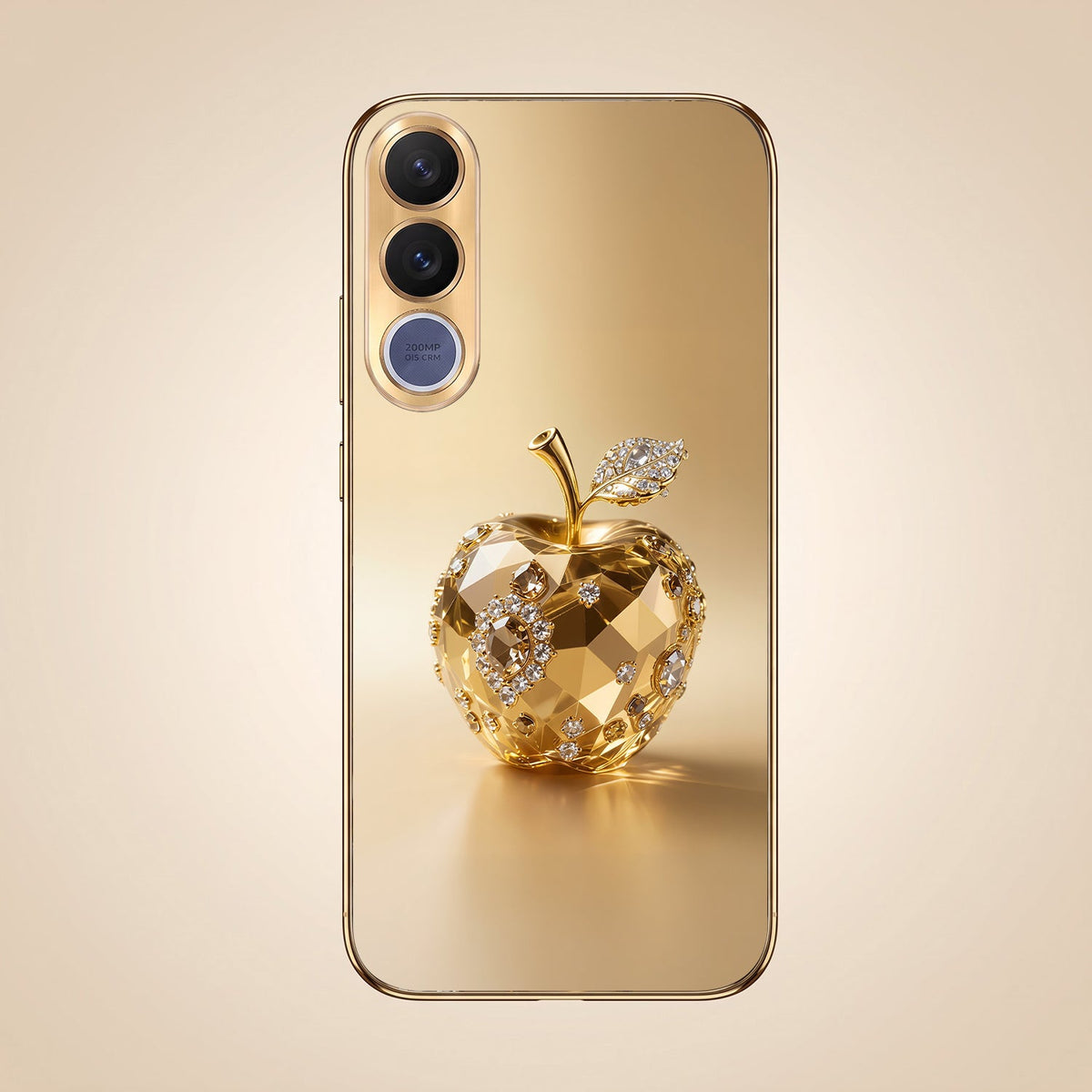 Vivo V70 FE 5G Golden Apple Gold Electroplated Glass Phone Back Case