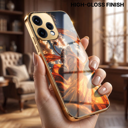 Oppo Reno 15 5G Divine Hanuman Gold Electroplated Glass Phone Back Case